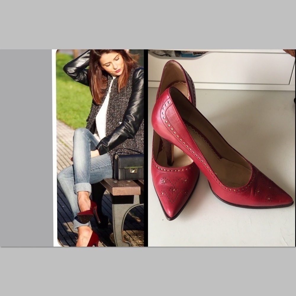 JOHNSTON & murphy red leather pumps P650/A949